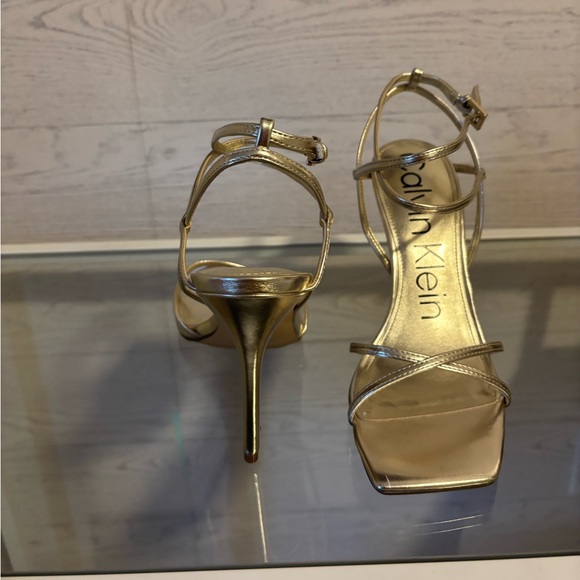 Brand New Calvin Klein Metallic Gold Strappy Heels - Picture 4 of 8